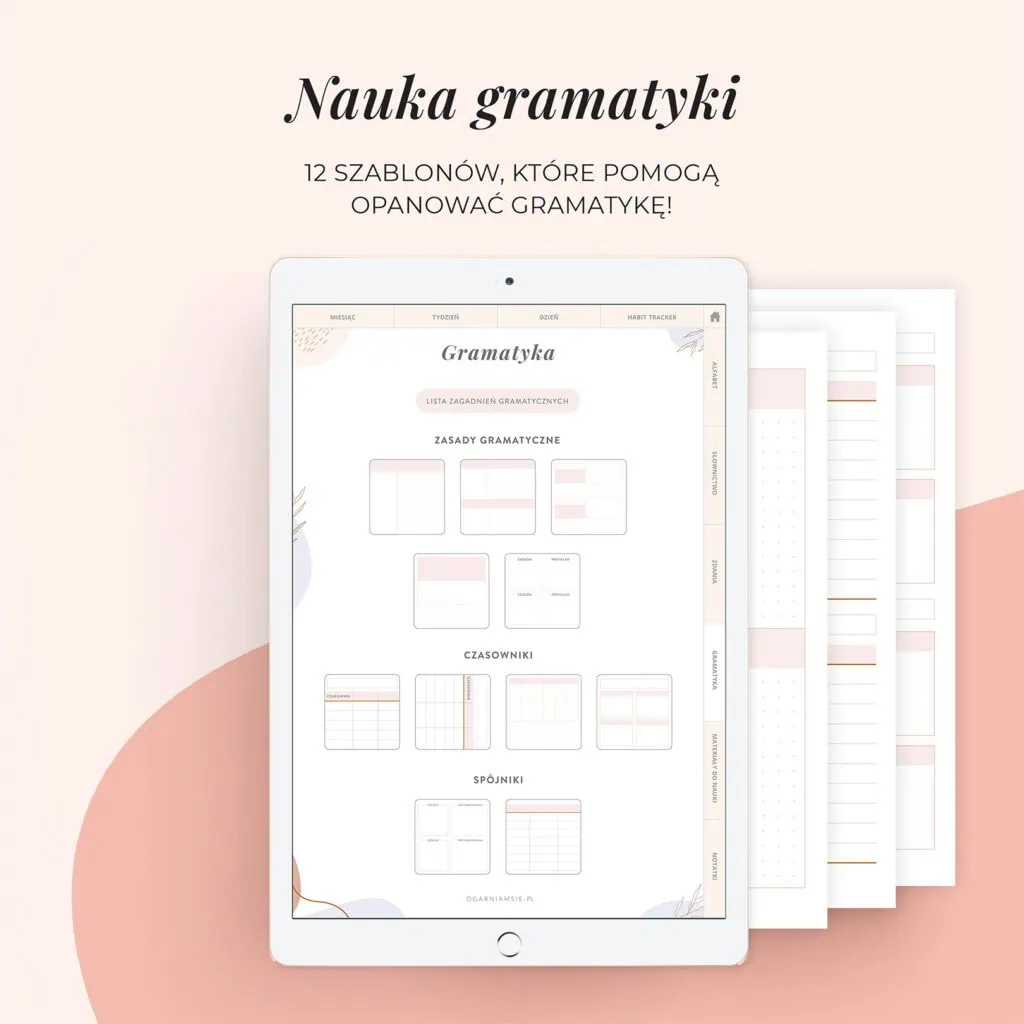 Planer Językowy na iPada | Zakładki do nauki gramatyki
