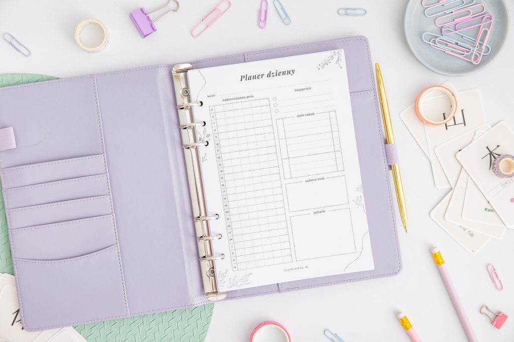 Planer językowy do druku - strony planer dzienny