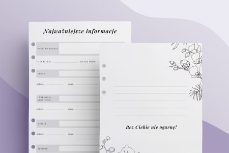 Planer świadkowej - wkład do organizera