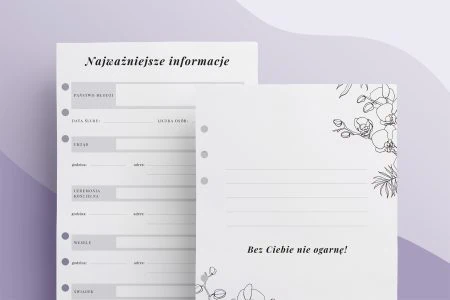 Planer świadkowej - wkład do organizera