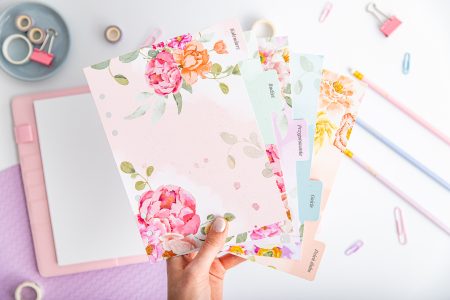 Przekładki do organizera z registrami "Kwiatowe Tak" A5