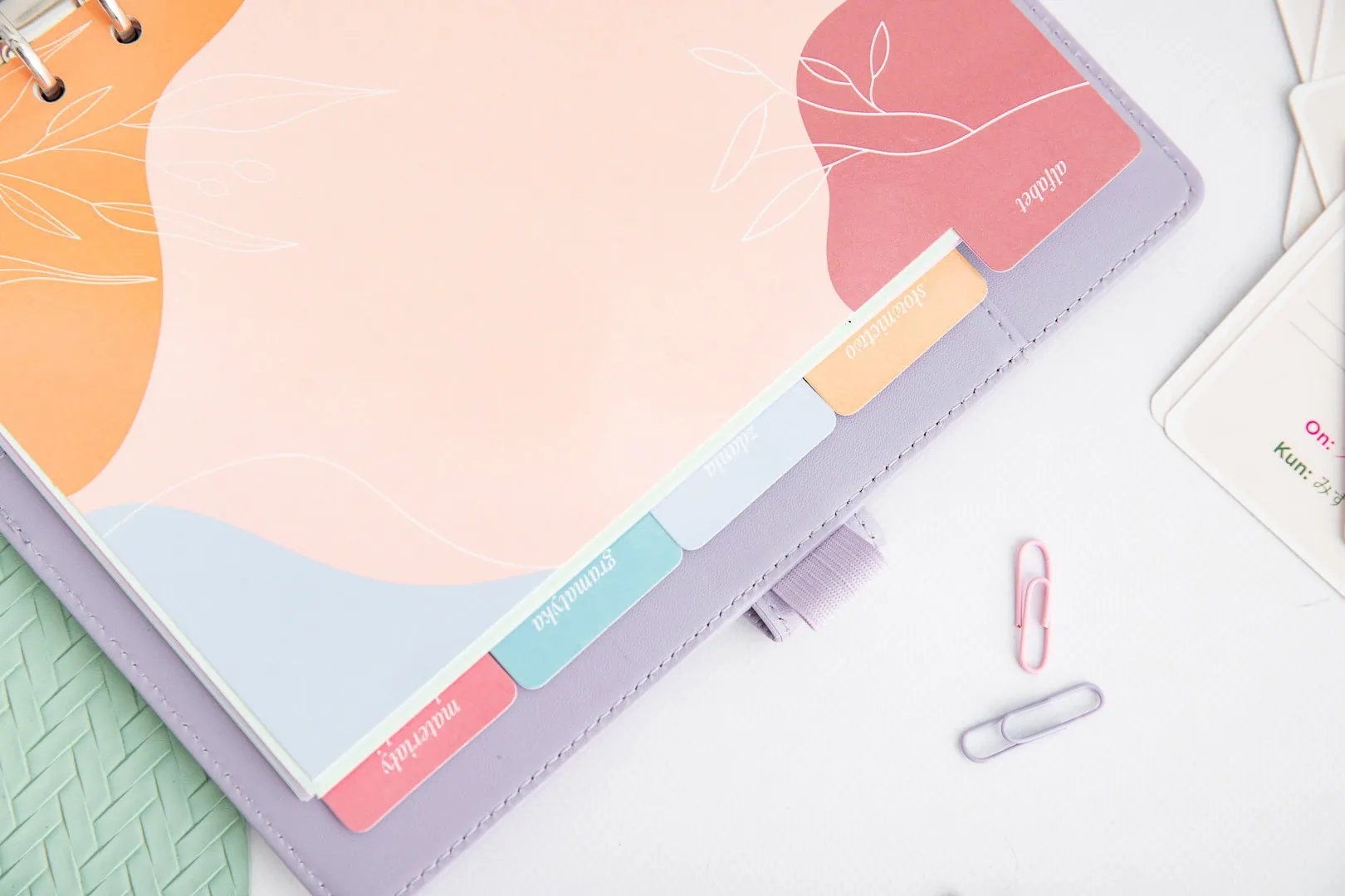 Przekładki do organizera z registrami "Nauka języka" A5