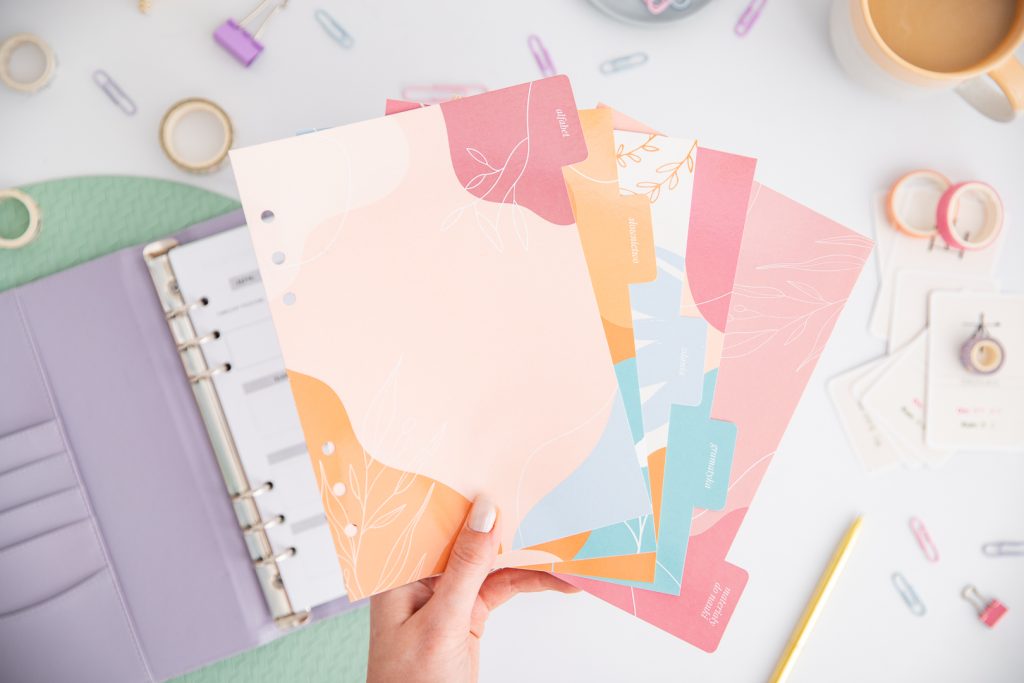 Przekładki z registrami do organizera "Nauka języka" A5