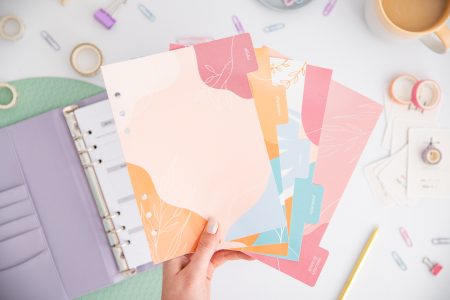 Przekładki z registrami do organizera "Nauka języka" A5