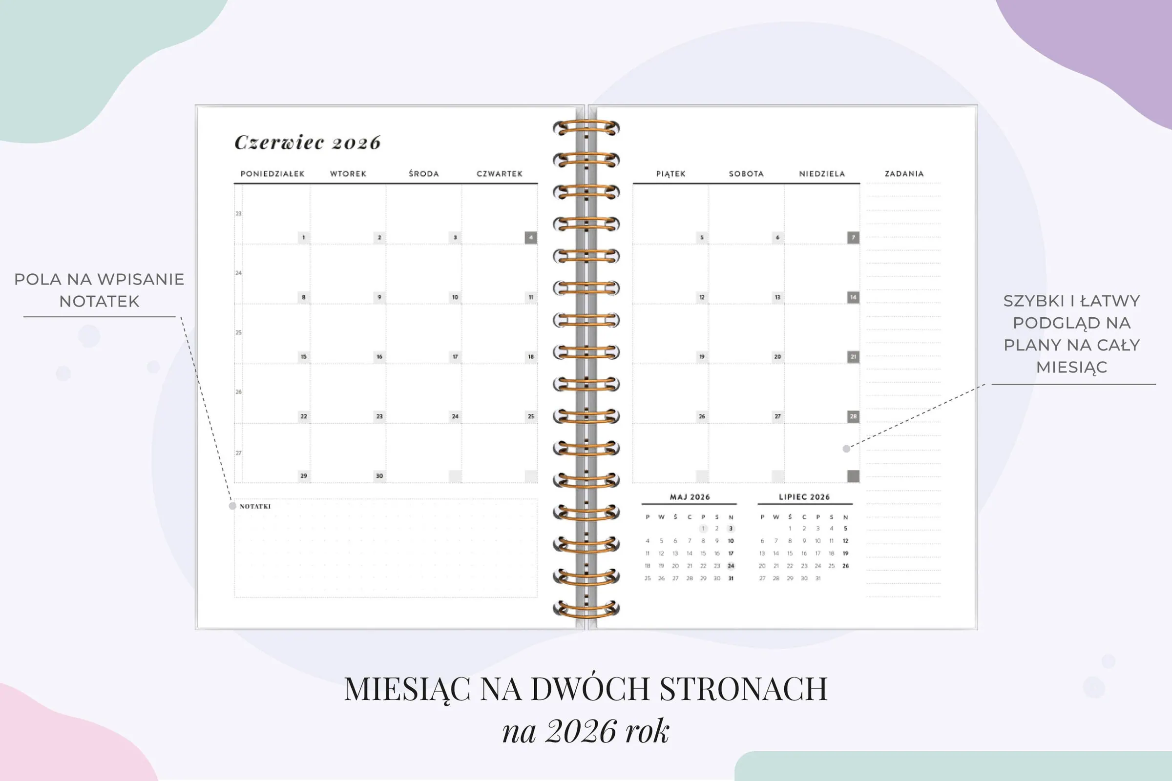 Wkład notatnik w kropki na 2026