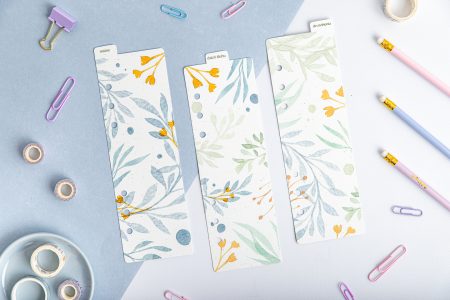 Zestaw 3 zakładek do organizera - Ślubne Gałązki