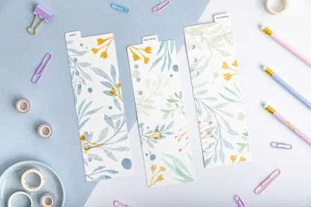 Zestaw 3 zakładek do organizera - Ślubne Gałązki