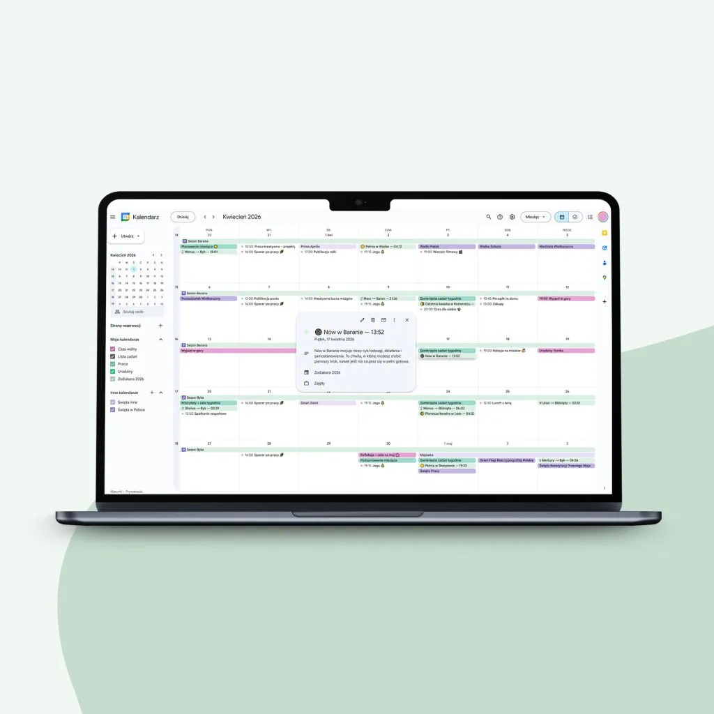 Zodiakara 2026 - Kalendarz Google