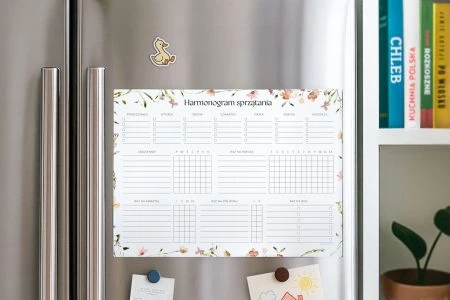 Harmonogram sprzątania | Planer magnetyczny A3