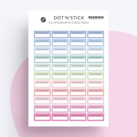 Naklejki "Ile dzisiaj wydałam"