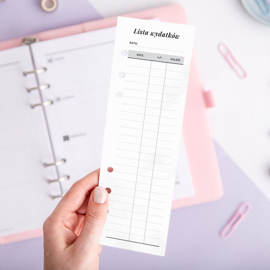 Notes do organizera | Lista wydatków