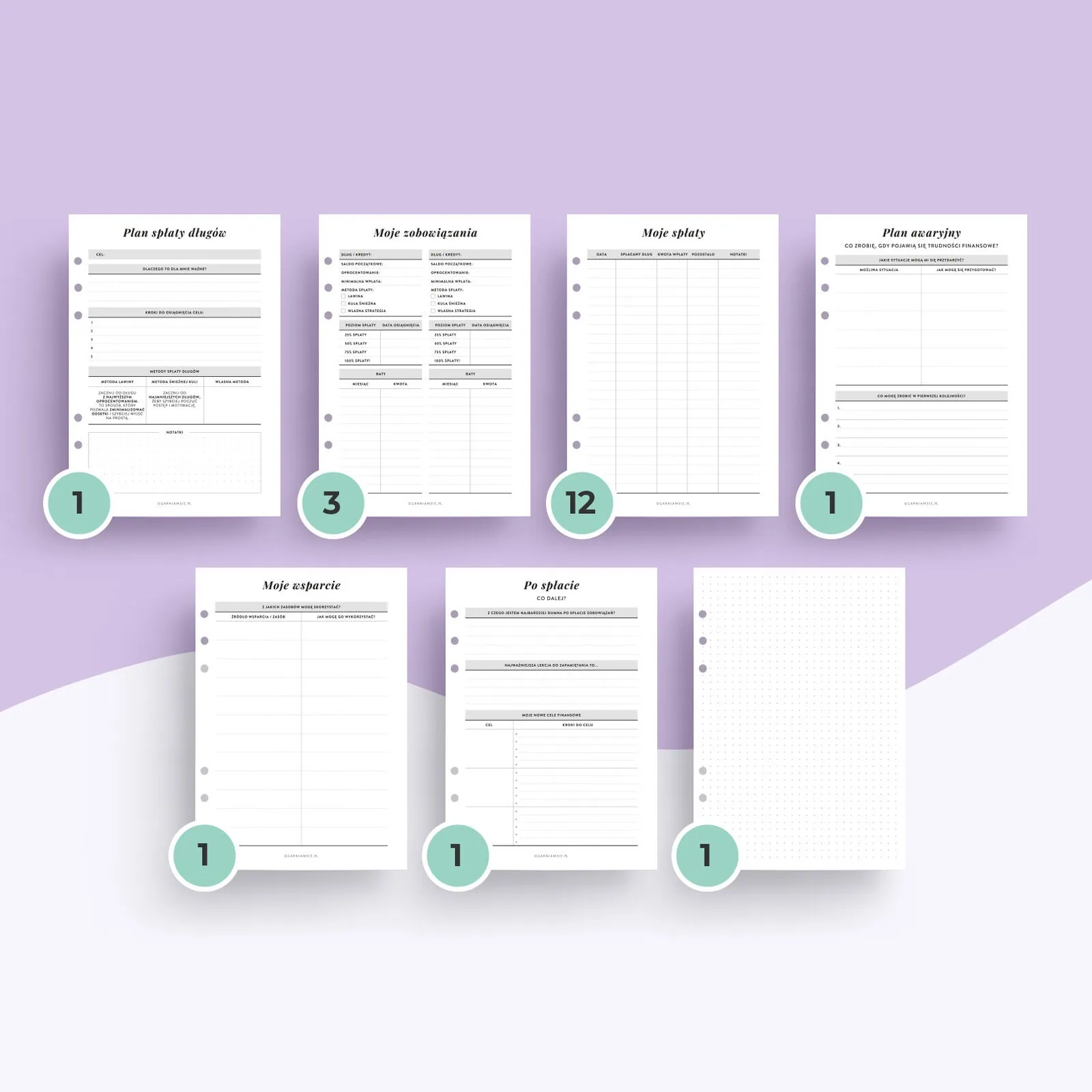 Plan spłaty długów - wkład do organizera | Szablony
