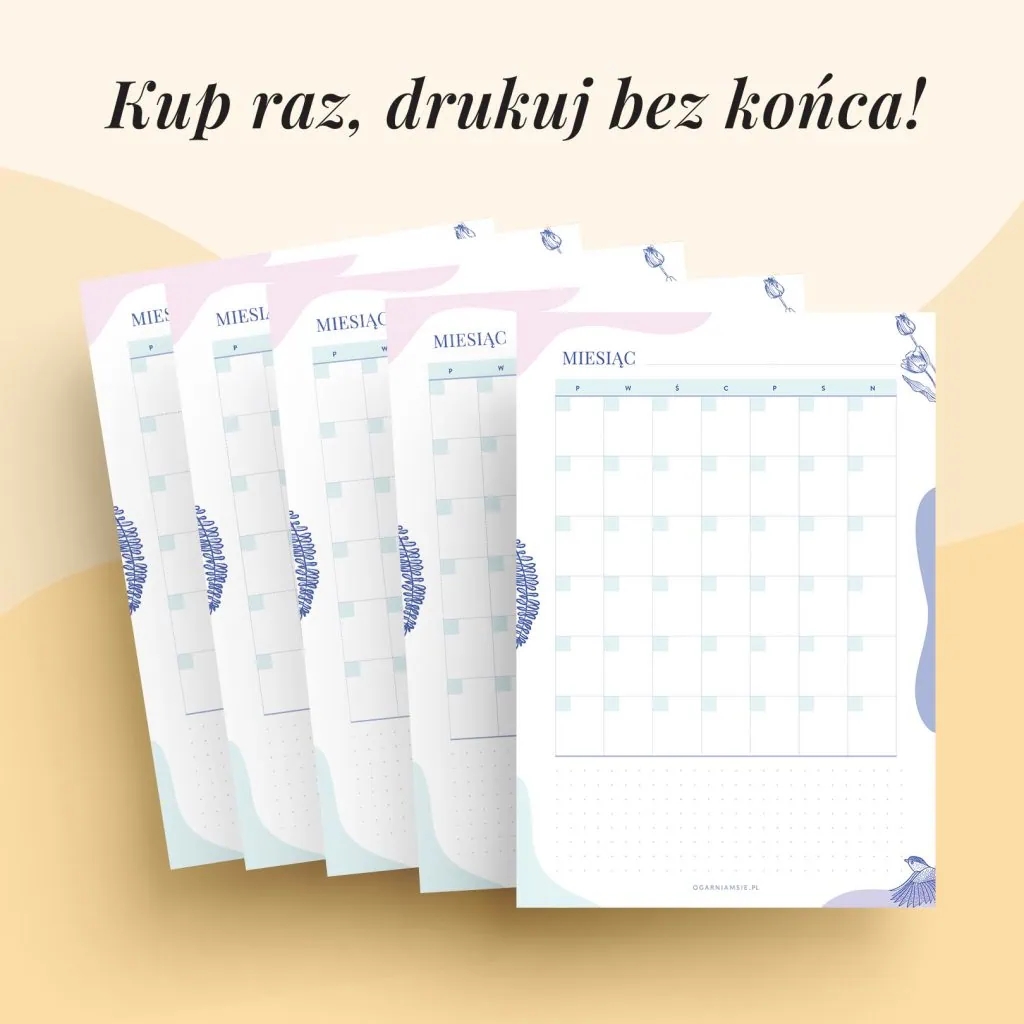 Planery miesięczne | Wkłady do organizera do druku (2)
