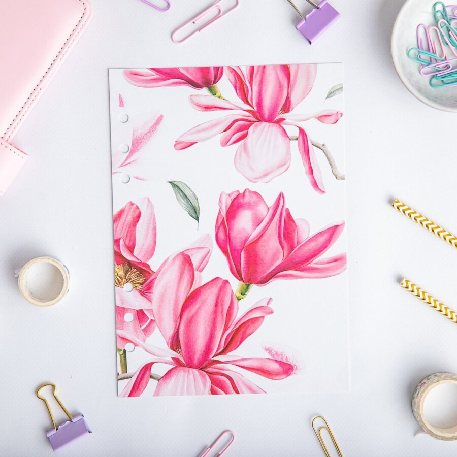 Strona tytułowa organizera - Kwiat Magnolii