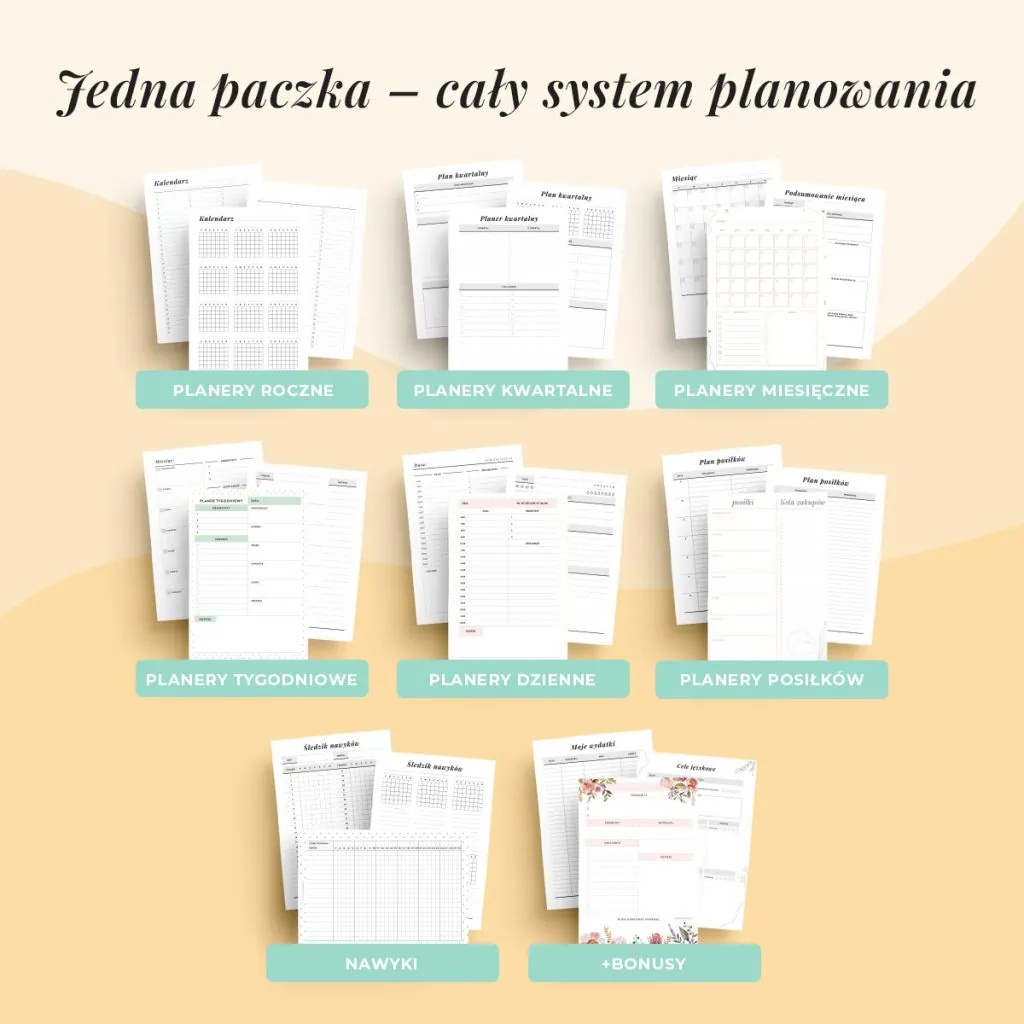 Wielki zestaw planerów do druku