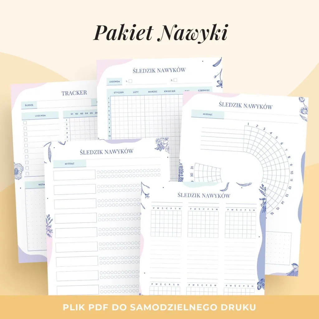 Zestaw: nawyki – wkłady do organizera do druku