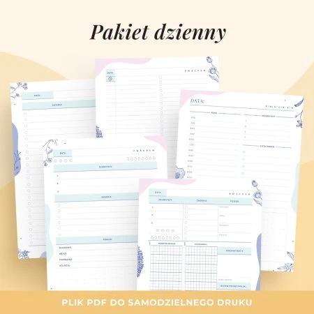 Zestaw: planery dzienne – wkłady do organizera do druku