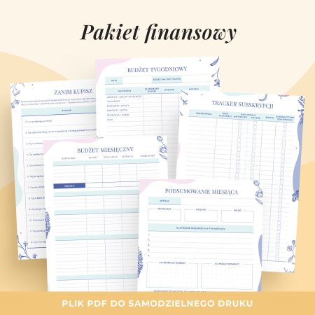Zestaw: planuję finanse – wkłady do organizera do druku
