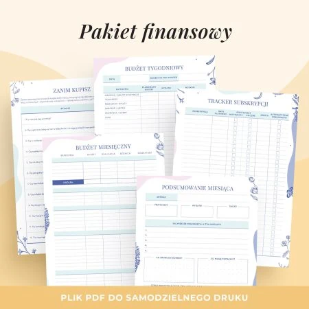 Zestaw: planuję finanse – wkłady do organizera do druku