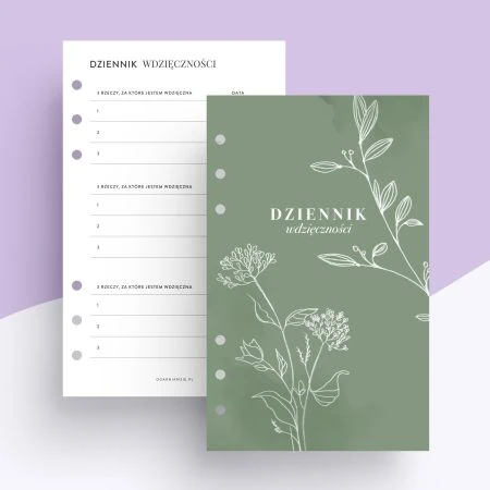 Dziennik wdzięczności – wkład do organizera A6