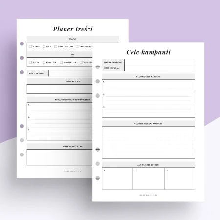 Planer kampanii - wkład do organizera