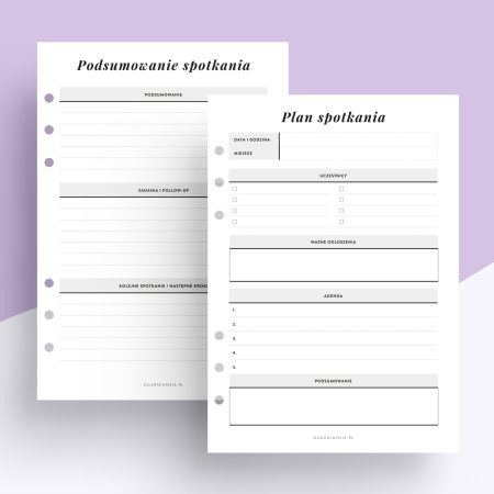 Spotkania biznesowe - wkład do organizera