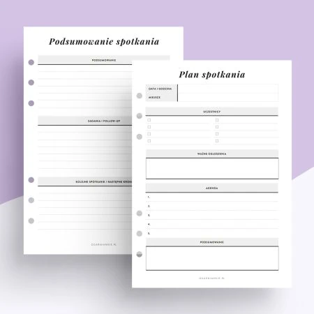 Spotkania biznesowe - wkład do organizera