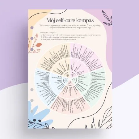 Strona tytułowa do organizera "Self-care kompas"