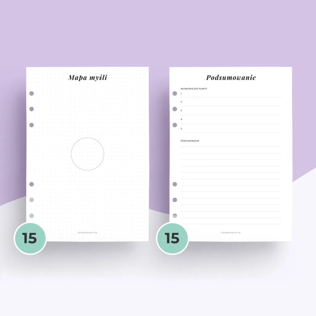 Mapa myśli - wkład do organizera | Szablony