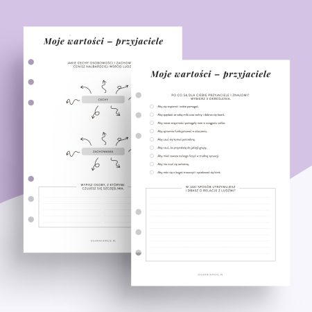 Moje wartości - wkład do organizera