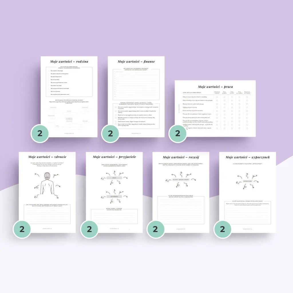 Moje wartości - wkład do organizera | Szablony