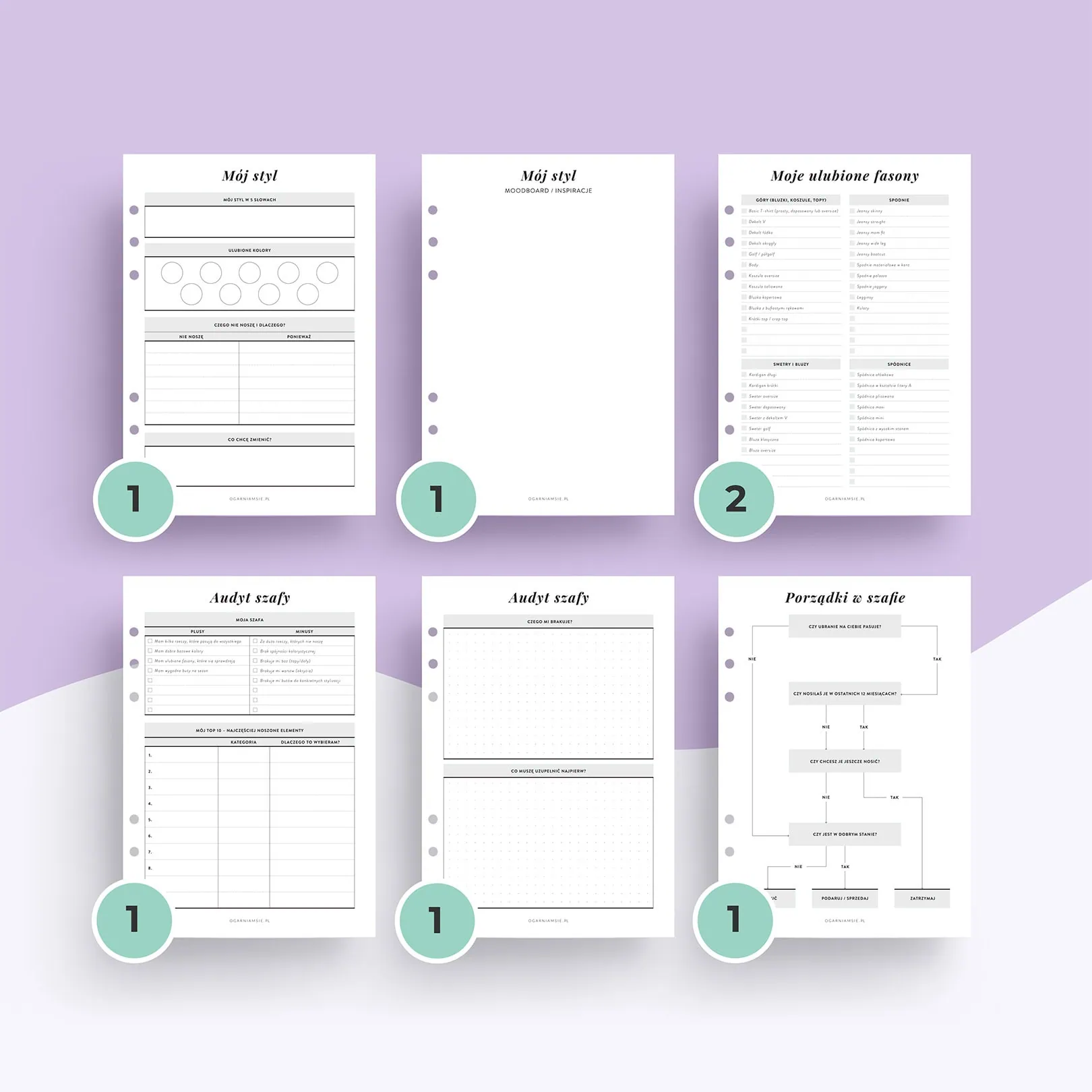 Szafa kapsułowa - wkład do organizera | Szablony