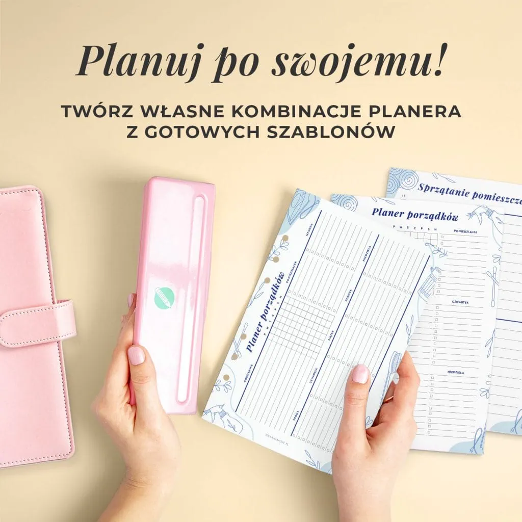 Harmonogram sprzątania domu - wkład do druku do organizera