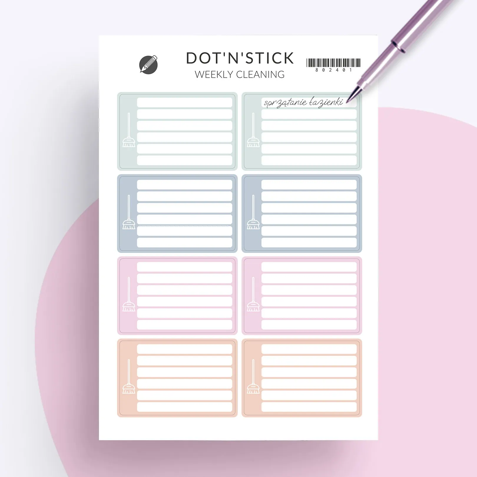 Naklejki "Weekly cleaning"