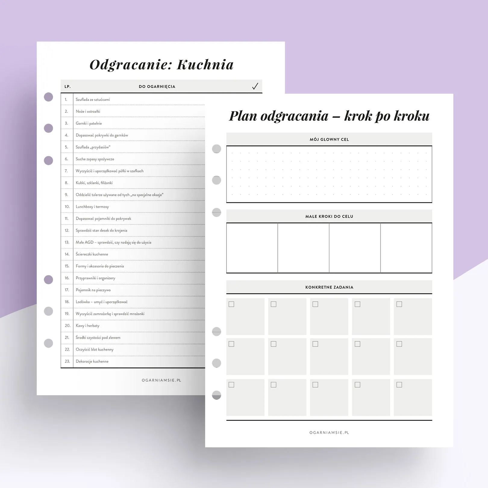 Planer odgracania - wkład do organizera