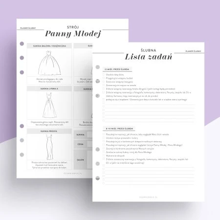 Planer ślubny - wkład do organizera