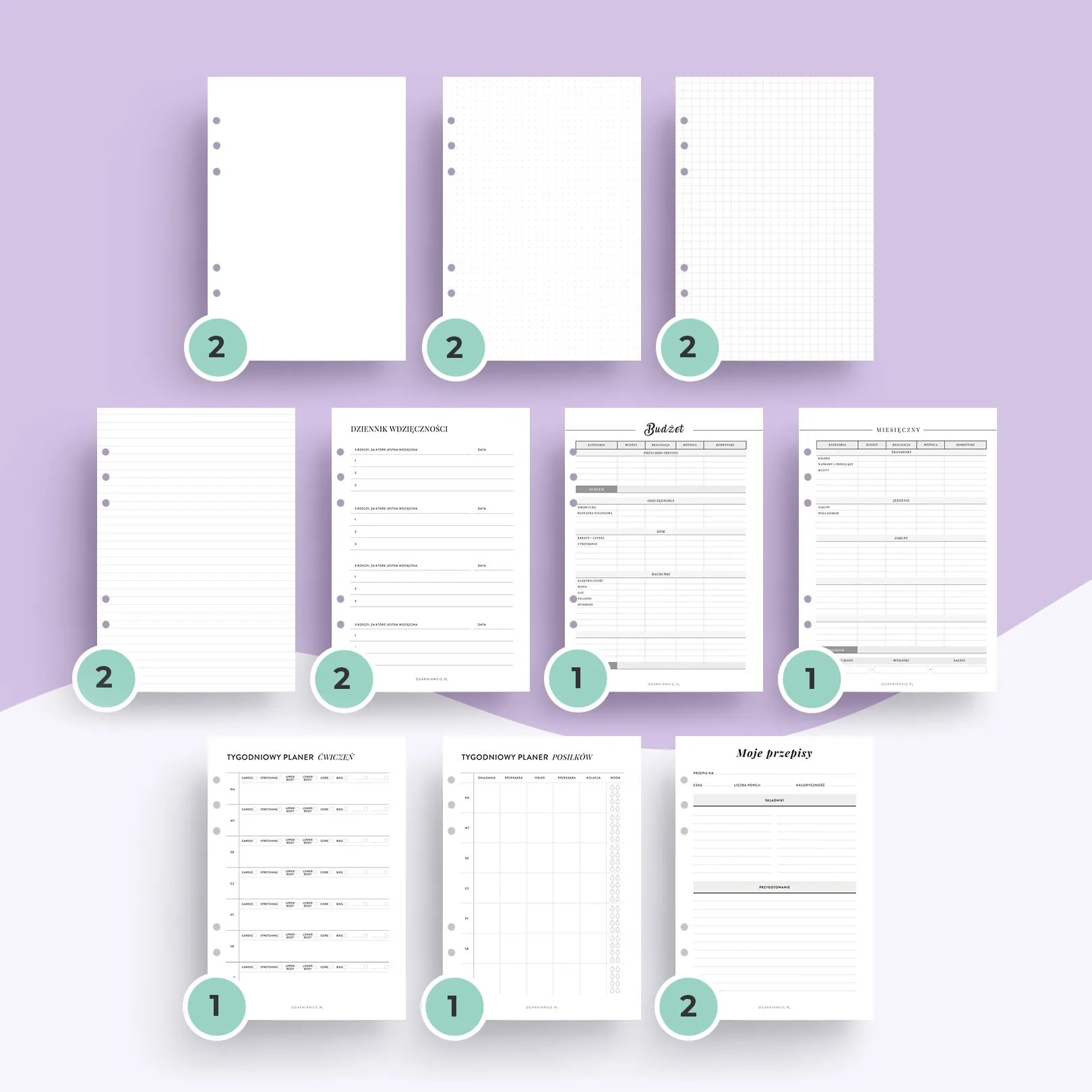 Testuj Ogarnianie - wkład startowy do organizera | Szablony