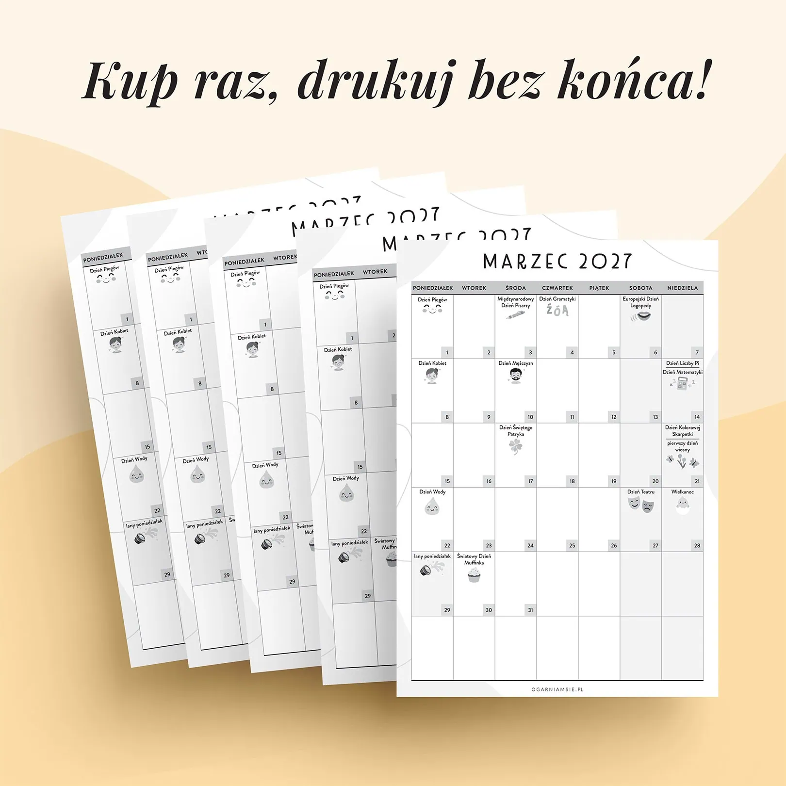 Kalendarz świąt nietypowych 2026/27 do druku - obrazek 3