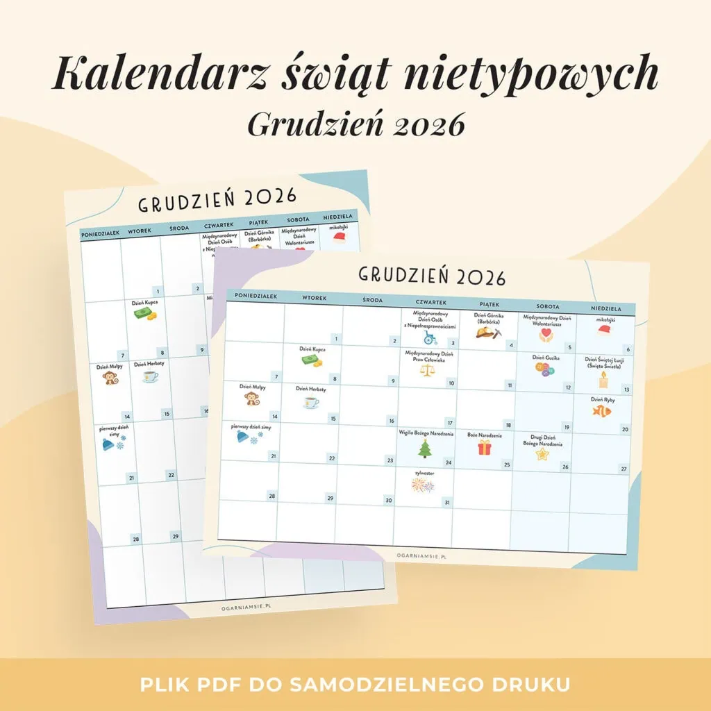 Kalendarz świat nietypowych - grudzień 2026