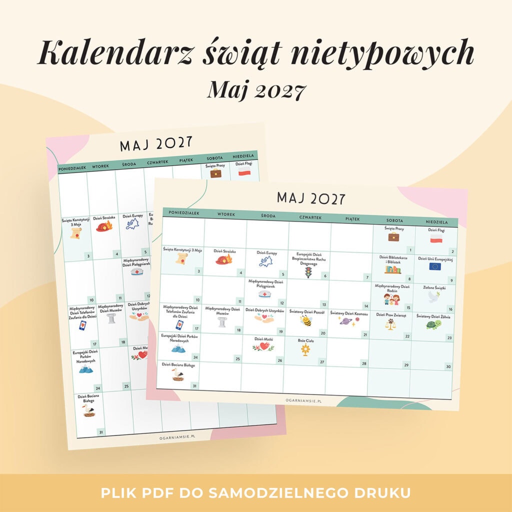 Kalendarz świat nietypowych - maj 2027