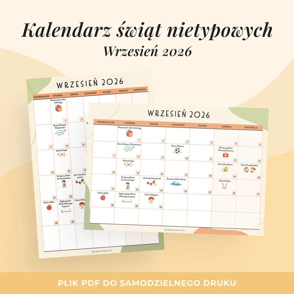 Kalendarz świat nietypowych - wrzesień 2026