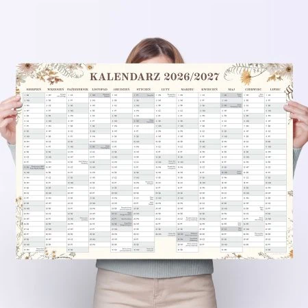 Szkolny kalendarz plakatowy 2026/2027 A1