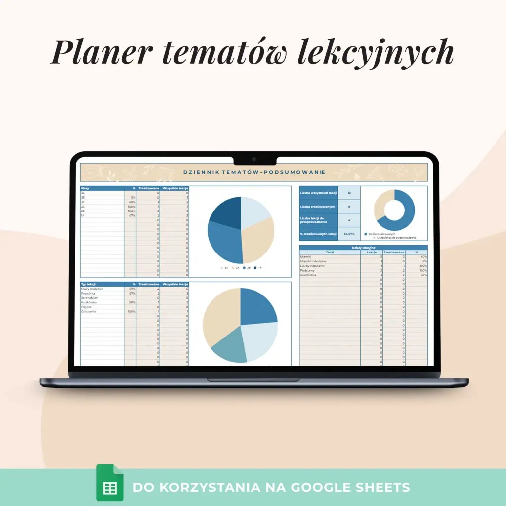 Planer tematów lekcyjnych – Arkusz Google