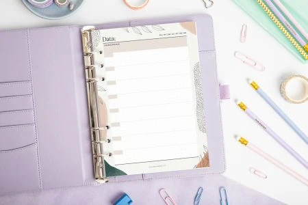 Suchościeralny wkład do organizera – Dzienny planer lekcji