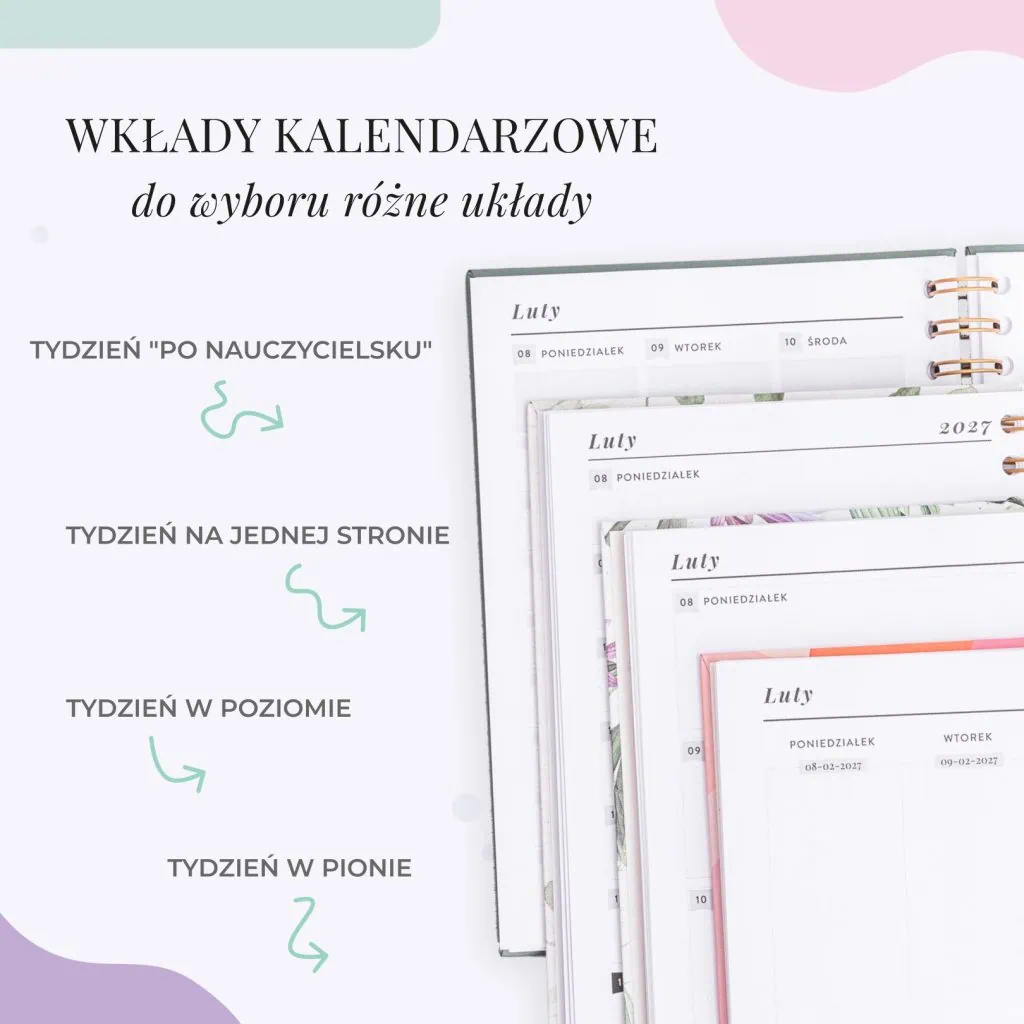 Wkłady kalendarzowe do planera