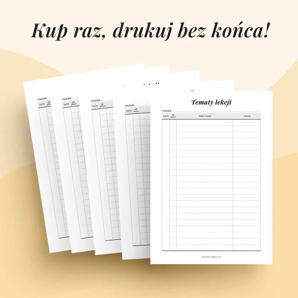 Dziennik szkolny szablony do druku