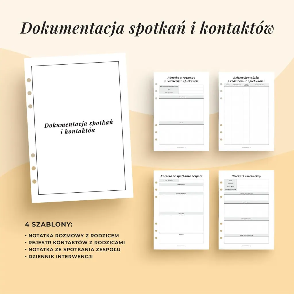 Teczka psychologa szkolnego – Planer psychologa do druku | Szablony (3)