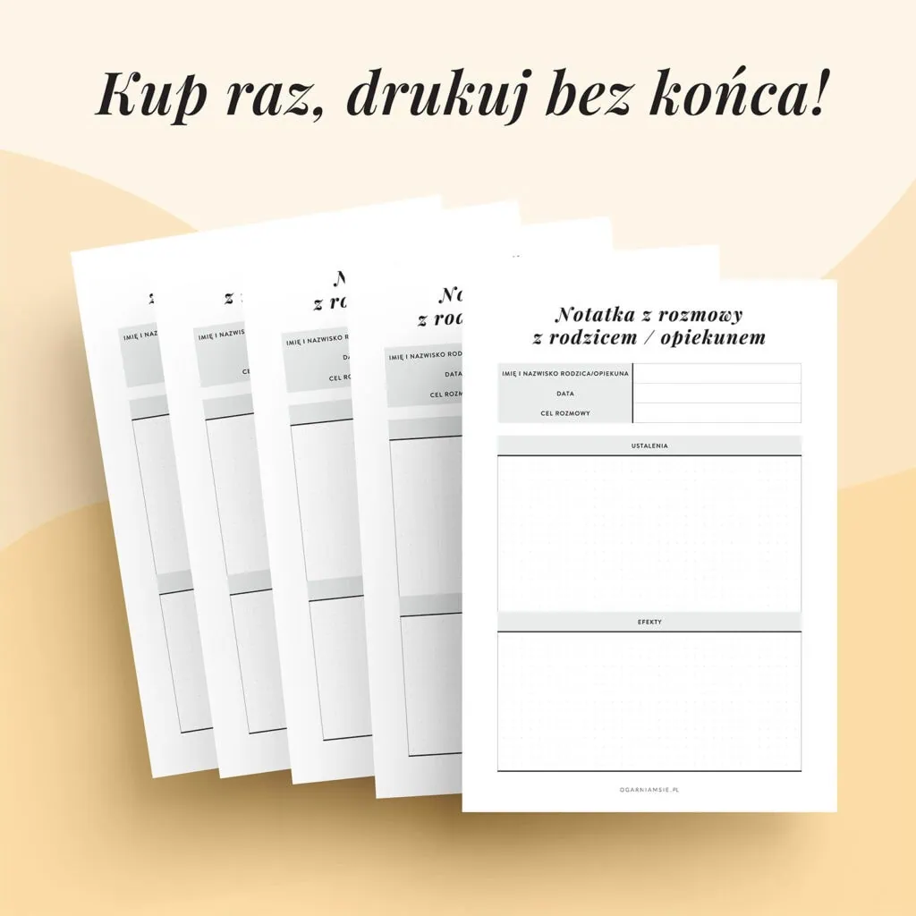 Teczka psychologa szkolnego – Planer psychologa | Szablony do druku