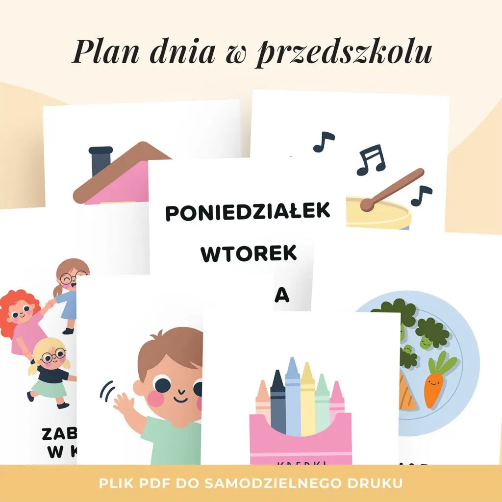 Plan dnia w przedszkolu do druku