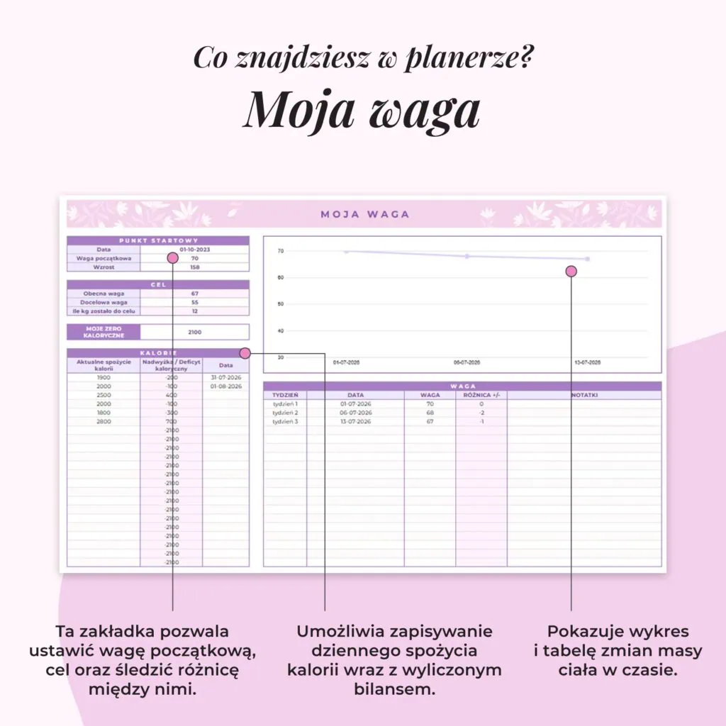 Fitness Planer – Arkusz Google | Moja waga